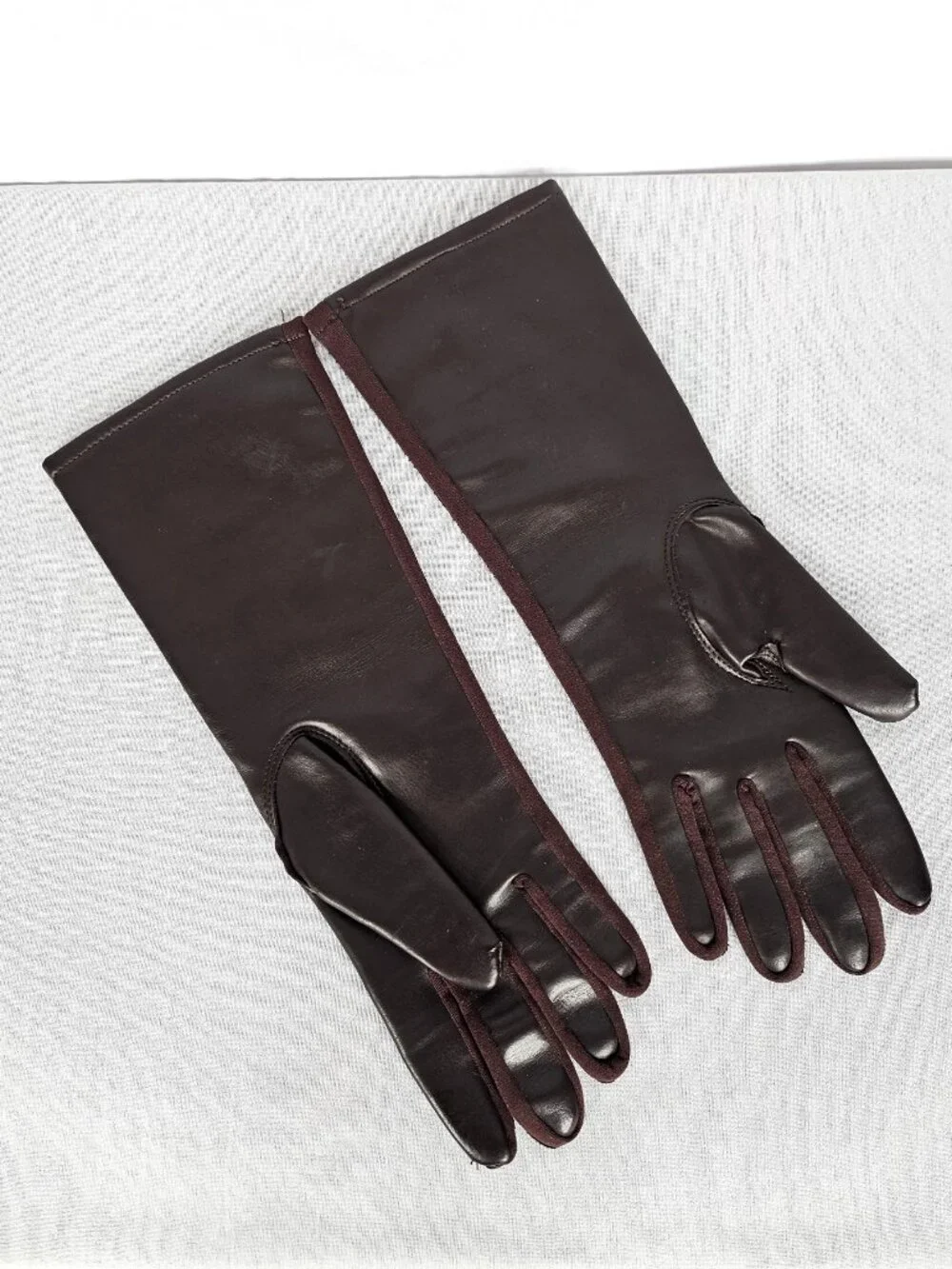 Vintage Opera Length Brown Gloves I Made in Japan I Women's Size S/M